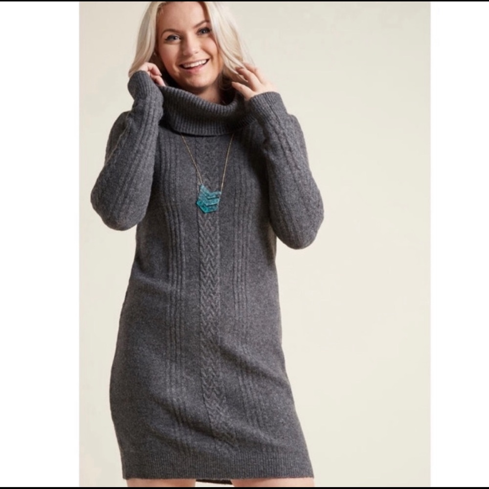 ModCloth Cowl Neck Long Sleeve Sweater Dress
